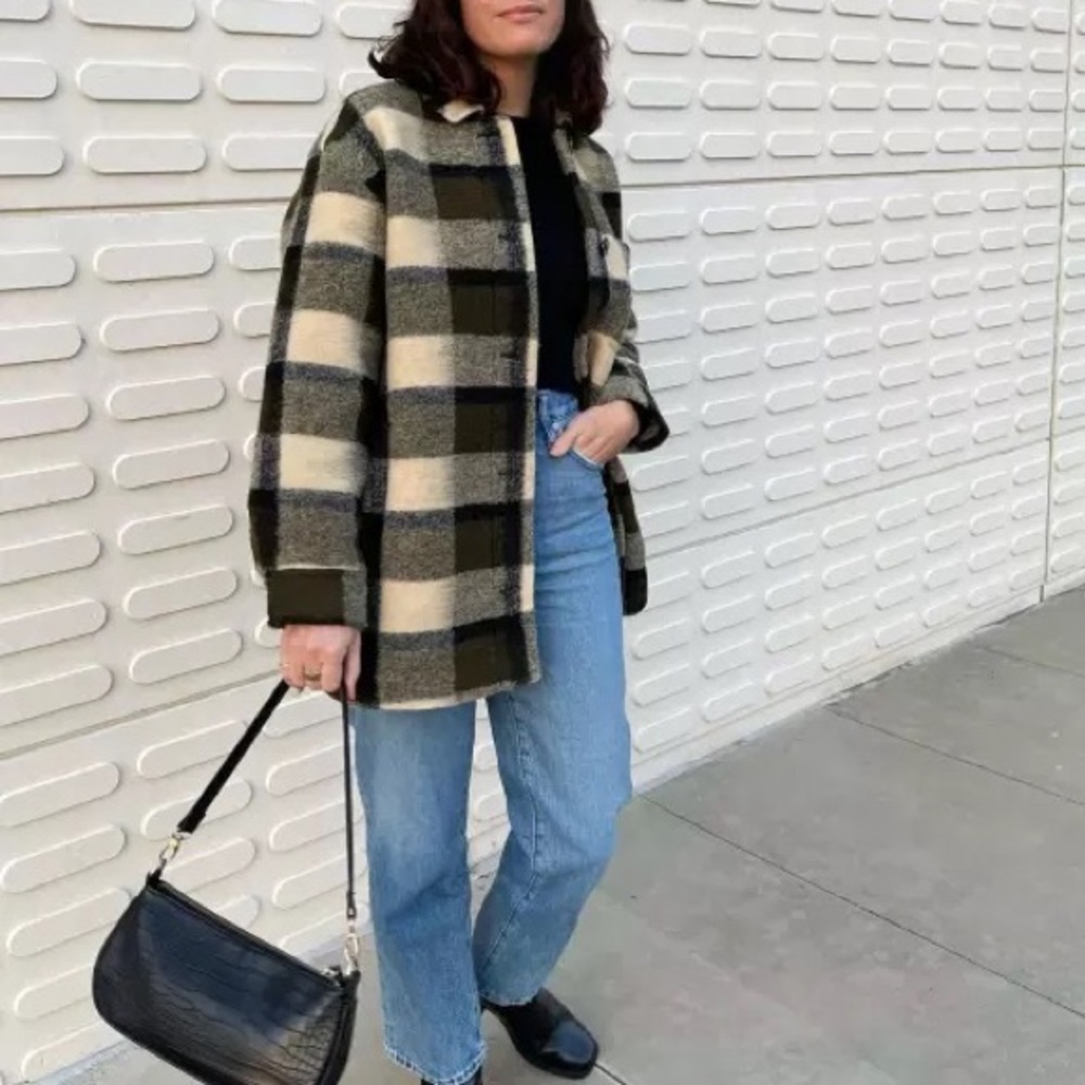 Madewell Belrose Shirt-Jacket in Maran Plaid - Picture 2 of 12